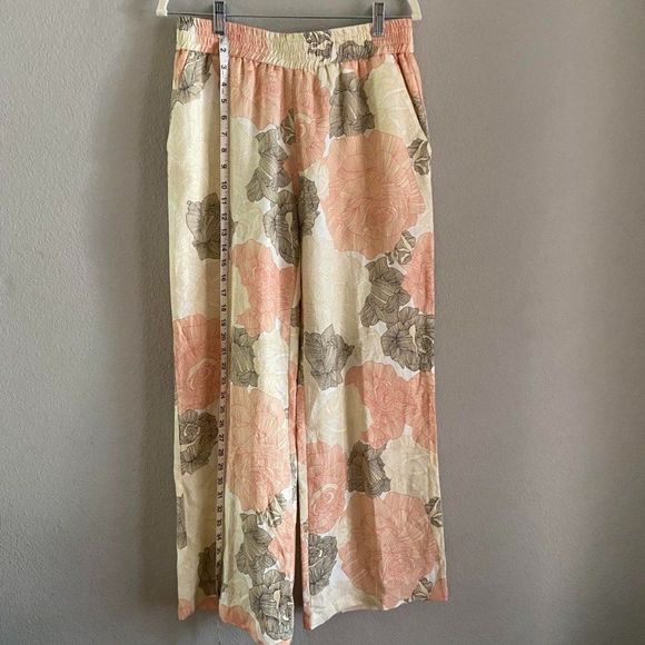 Joan Vas New York Linen Trousers Floral print size M - Picture 2 of 12